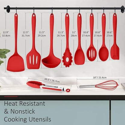 Silicone Cooking Utensils Set of 10, Kitchen Utensils Set - Image 2