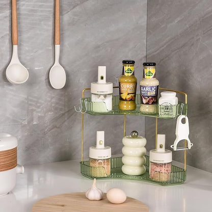 2-Tier Corner Bathroom Organizer Countertop - Image 3