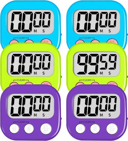 ZILLEEN 6 Pack Kitchen Timers for Cooking Digital Classroom Timers for Kids by ZILLEEN