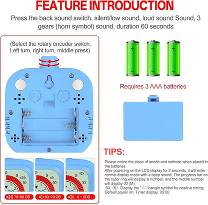 Digital Visual Timer for Kids 12hours Countdown countup Kitchen Timer Student - Image 7