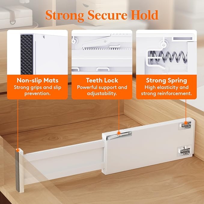 Lifewit 12 Pack 4" High Drawer Dividers 28-43.5cm/11-17" Adjustable Drawer - Image 4