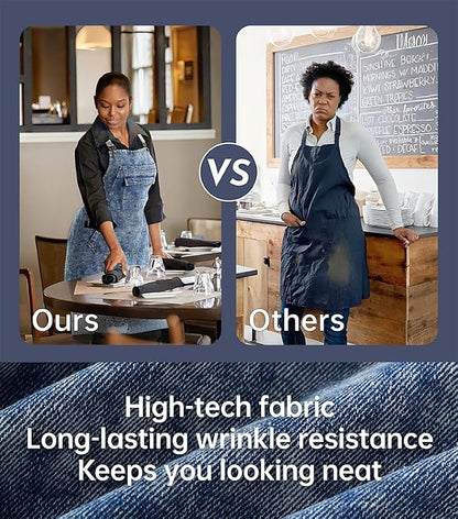 Denim Apron with Pockets for Hair Stylist Gardening Craftsmen Barista Women - Image 6