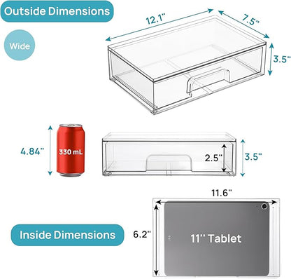 Vtopmart 12.1''W Clear Stackable Storage Drawers, 3 Pack Acrylic Plastic - Image 3