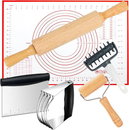 Wooden Rolling Pins for Baking, Small Dough Roller by ATPWONZ
