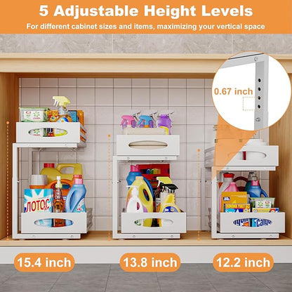 Under Sink Organizer, 2 Tier Under Sink Organizers and Storage, Adjustable - Image 5