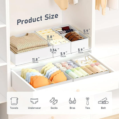 DIMJ Drawer Organizer Clothes, 28 Pack Dresser Organizer, Foldable Closet - Image 2