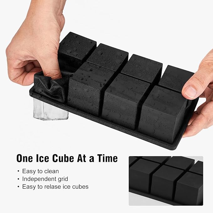 Samuelworld Large Silicone Ice Cube Tray Molds, Big 2 Inch Cubes 3 Pack- Food - Image 4