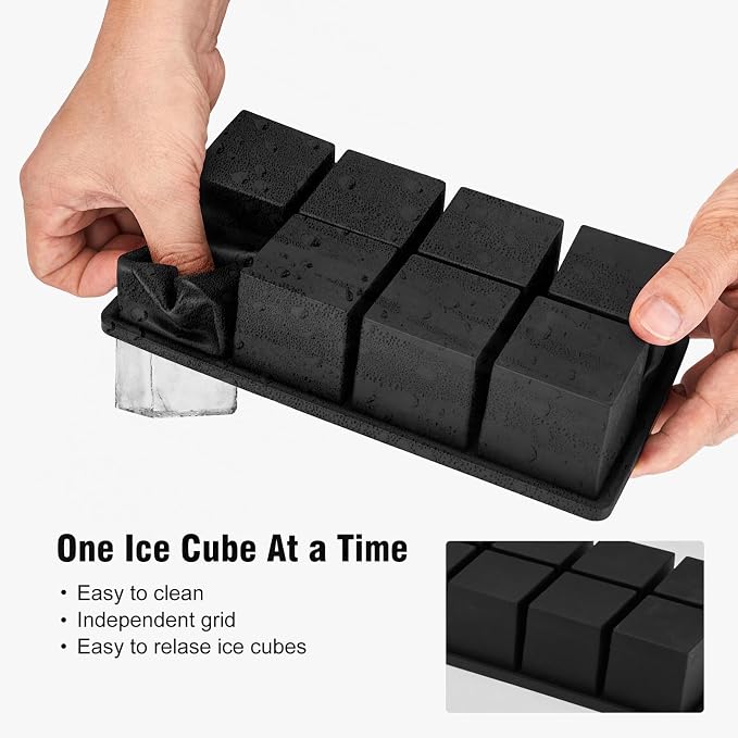 Samuelworld Large Silicone Ice Cube Tray Molds, Big 2 Inch Cubes 3 Pack - Image 3