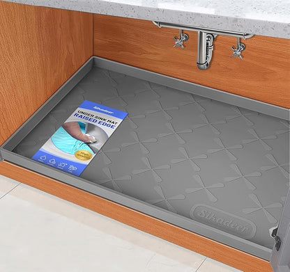 SIKADEER 40" x 22" Under Sink Mat Waterproof, Silicone Mat Kitchen Drawer Shelf by SIKADEER
