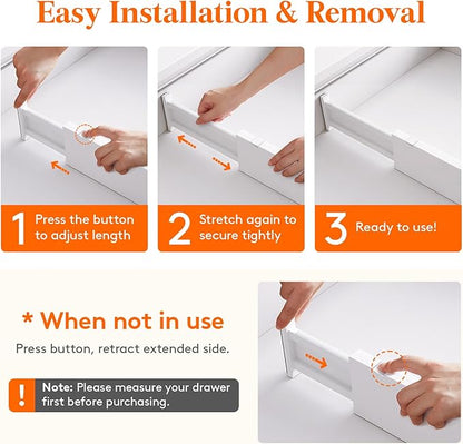 Lifewit 12 Pack 4" High Drawer Dividers 34-56cm/13.5-22" Adjustable Drawer - Image 4