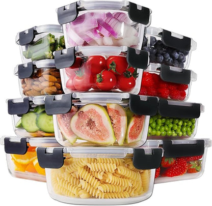 HOMBERKING 24pc Borosilicate Glass Food Storage Containers by HOMBERKING