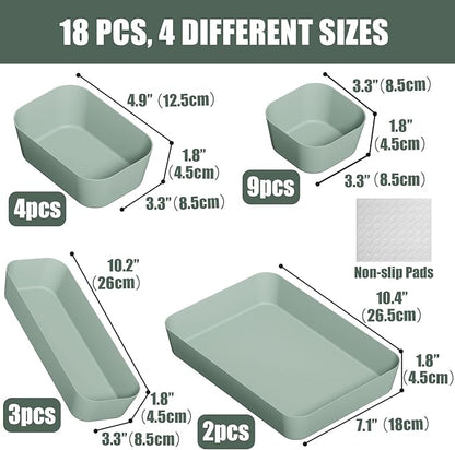 Plastic Drawer Organizers, Bathroom and Vanity Organizer Plastic Tray, Makeup - Image 2
