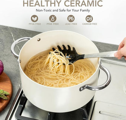 MICHELANGELO Stock Pot with Lid, Nonstick Cooking Pot, 5 Quart Soup Pot with Lid - Image 2