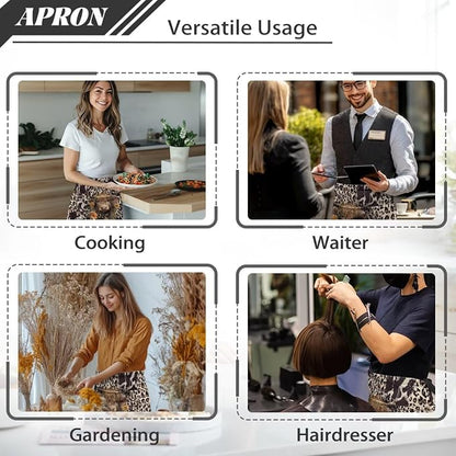 Server Apron with 3 Pockets, Waterproof Oil Waitress Waiter Half Apron - Image 5