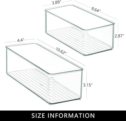 Qilinba 8 PACK Drawer Organizer Bins Bathroom Deep Drawer Silverware Organizers - Image 2