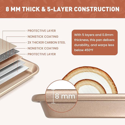 Baking Sheet with Wire Rack Set, 2 Sheet Pans with 2 Cooling Racks, Thickened - Image 3