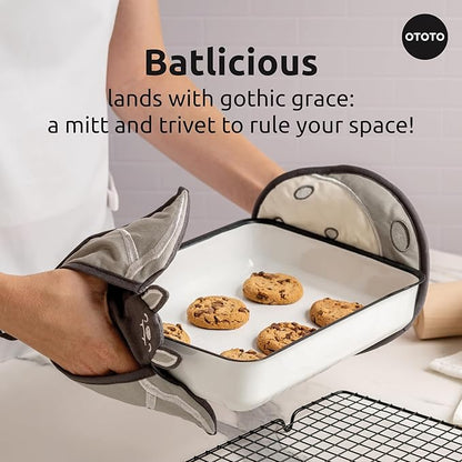 New - OTOTO Batlicious Oven Mitts and Pot Holders Sets - Heat Resistant Trivets - Image 2