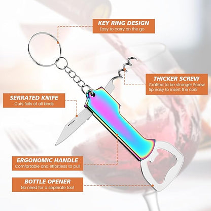 Ziliny 24 Pcs Bottle Opener Keychain Bulk Wine Bottle Beer Opener Keychain - Image 2