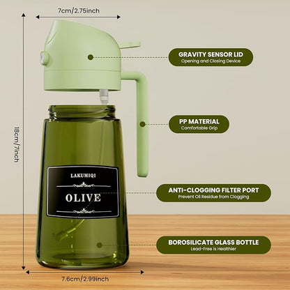 LAKUMIQI 2 in 1 Oil Sprayer for Cooking, 16oz Olive Oil Dispenser Bottle for - Image 6