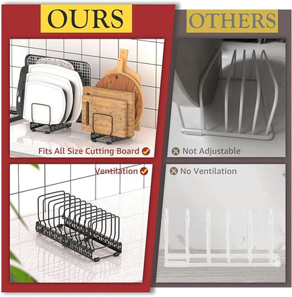 HzTinT 2PACK Cutting Board Organizer, Adjustable Divider Cutting Board Holder - Image 5