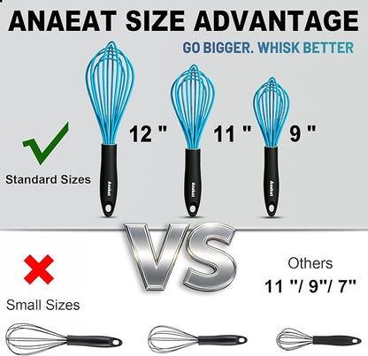 Anaeat Silicone Balloon Whisk, Milk and Egg Beater Blender, Heat Resistant - Image 5