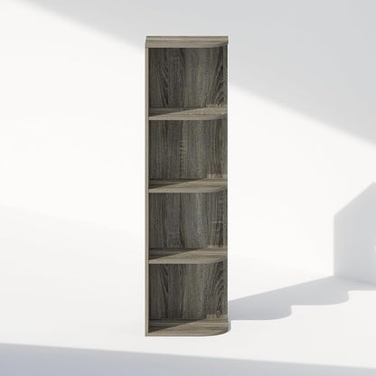 Furinno Reed Corner Shelf, 4-Tier Corner Bookshelf, Book Shelf, Corner Shelves - Image 6