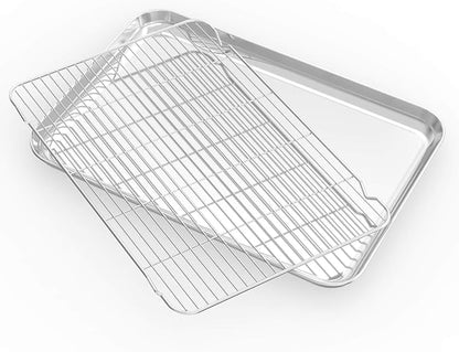 Baking Sheet with Cooling Rack and Silicone Baking Mat, 20 Inch Stainless Steel - Image 5