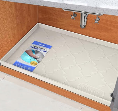 SIKADEER 40" x 22" Under Sink Mat Waterproof, Silicone Mat Kitchen Drawer Shelf by SIKADEER