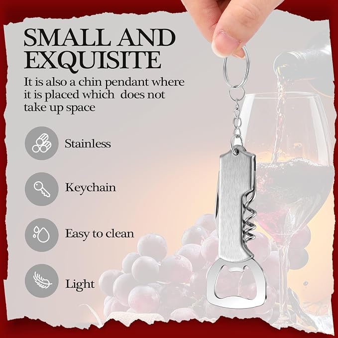 Ziliny 24 Pcs Bottle Opener Keychain Bulk Wine Bottle Beer Opener Keychain - Image 3