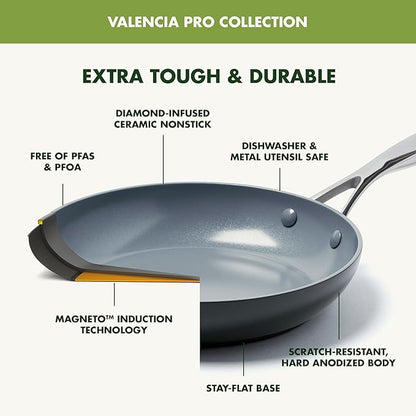GreenPan Valencia Pro Hard Anodized Healthy Ceramic Nonstick 10" Frying Pan - Image 4
