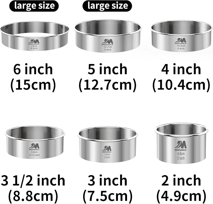 M JNGMEI 6 Pieces Stainless Steel Cookie Biscuit Cutter Set 2'' - Image 2
