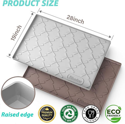 SIKADEER 28" x 19" Under Sink Mat Waterproof, Silicone Mat Kitchen Drawer Shelf - Image 3