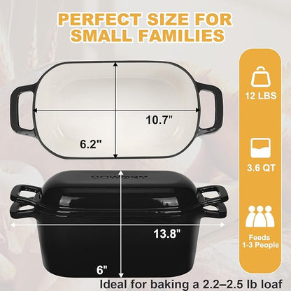 Oval Enameled Dutch Oven for Bread Baking - Image 4