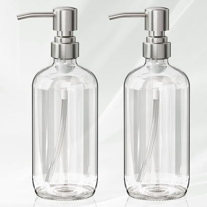 AmazerBath Soap Dispenser, 2 Pack Glass Soap Dispenser by AmazerBath