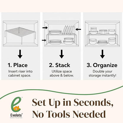 Evelots Kitchen Cabinet Wire Shelf Organizer/Rack - Image 5