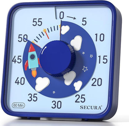 Secura 7.5-Inch Rocket Pattern Visual Timer by Secura