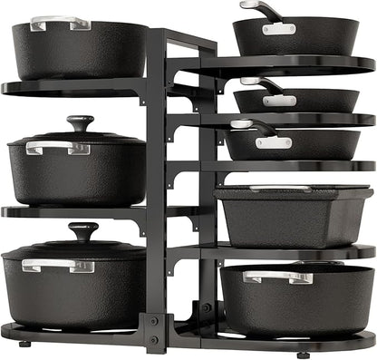 Adjustable Heavy Duty Pots and Pans Organizer Under Cabinet, 8-Tier Pot and Pan by Stayorganized