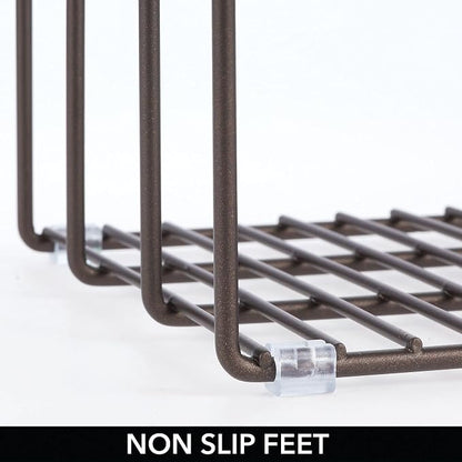 mDesign Steel Storage Tray Organizer Rack - Image 3