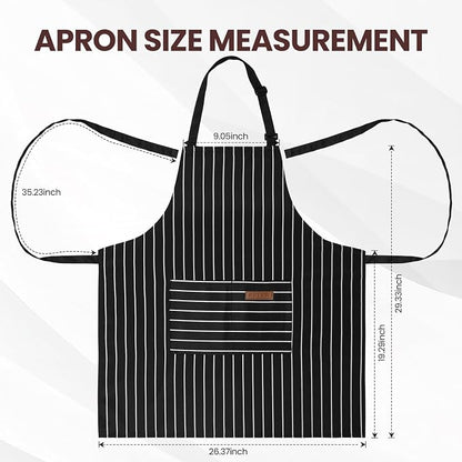 Serrenf 2 Pack Apron, Cooking Kitchen Aprons, Adjustable Bib Apron - Image 2