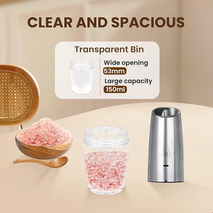 Rechargeable Electric Salt And Pepper Grinder Set, Automatic Gravity Electric - Image 5