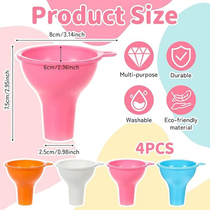 4 Pack Silicone Funnel, 3 Inch Wide Mouth Funnel - Image 2