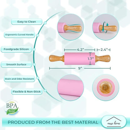 Mini Silicone Rolling Pin for Kids Baking – | Ideal for Toddlers, Cookies & - Image 2