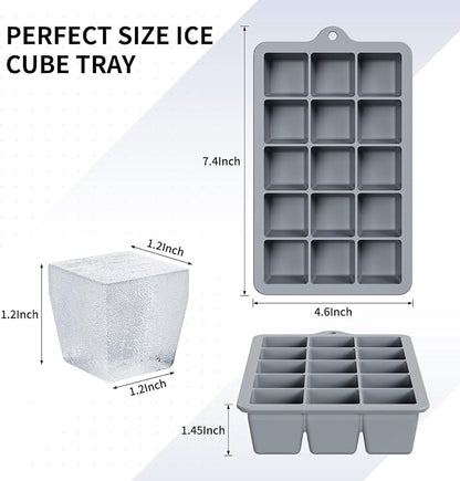 Silicone Ice Cube Tray 2 Pack, HANCELANT Ice Cube Mold, Ice Trays - Image 4