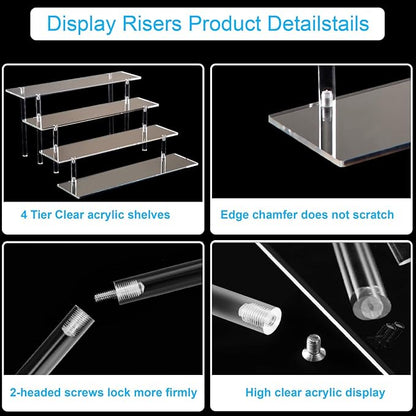HENABLE 4 Tier Acrylic Perfume Organizer Stand, Funko POP, Dessert Display - Image 4