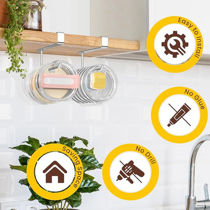 2 Pack Tumbler Lid Organizer, Under Cabinet Cup Lid Holder - Image 5