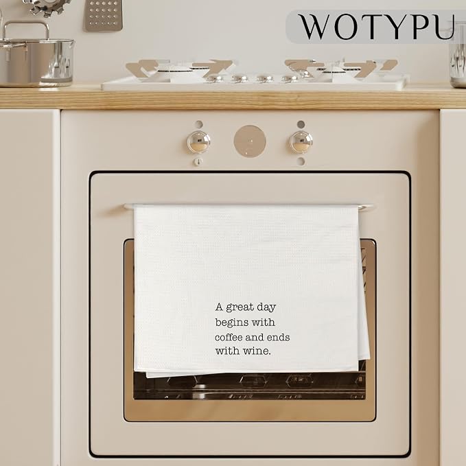 Funny Kitchen Bar Towels, Coffee Wine Lover Gifts Dish Tea Towels - Image 3