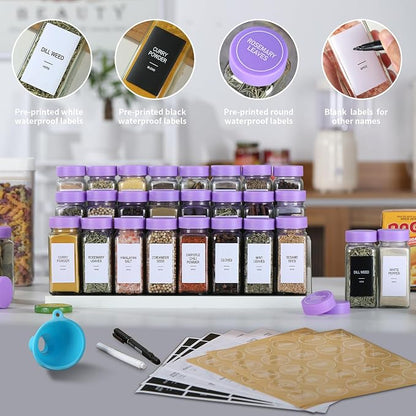 48 Glass Spice Jars with Labels, Spice Jar Set, 4oz Spice Containers, Seasoning - Image 3