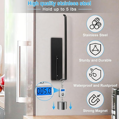 Paper Towel Holder Black, Toilet Paper Roll Holder Magnetic Towel Rack Wall - Image 3