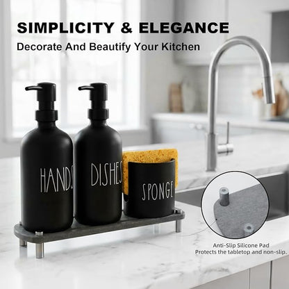 Kitchen Soap Dispenser Set, 16.9 fl oz Hand and Dish Soap Dispensers - Image 7