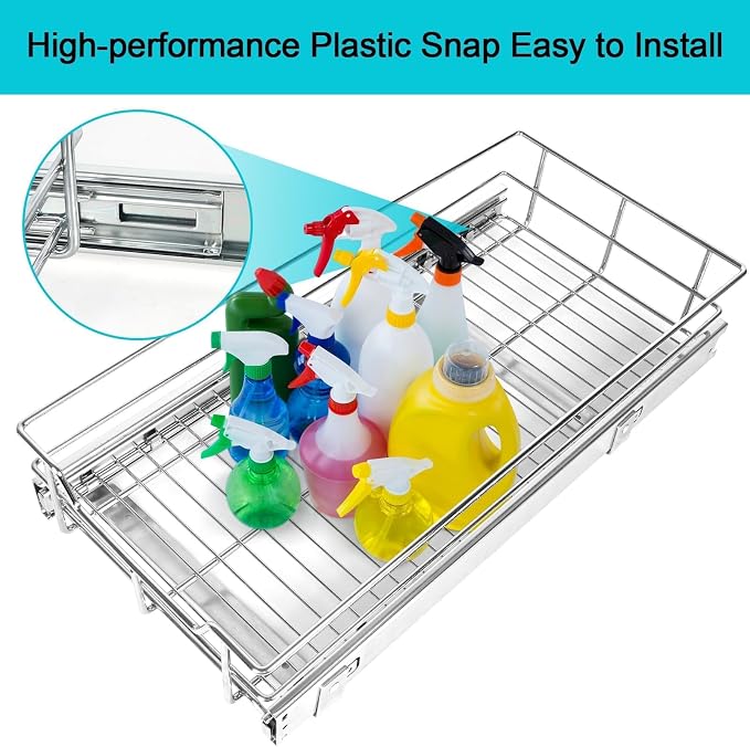 Pull Out Cabinet Organizer 20" W X 17" D, Slide Out Drawers - Image 8